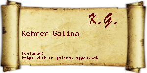 Kehrer Galina névjegykártya