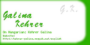 galina kehrer business card